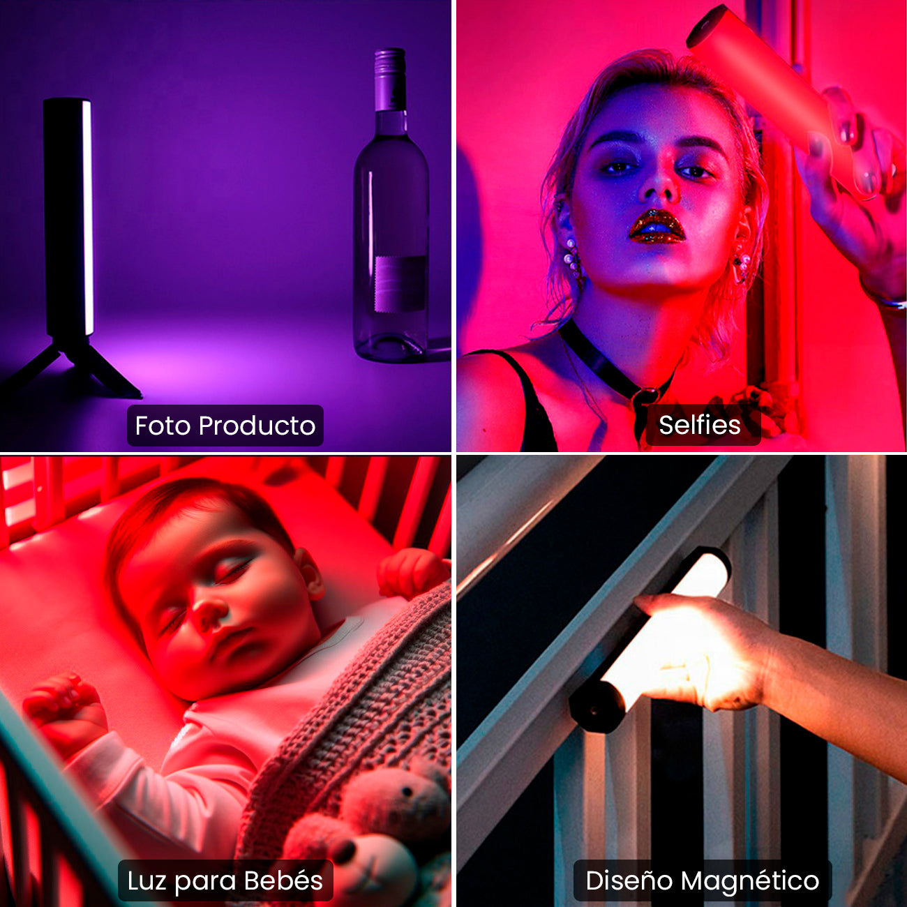 Luz LED Magnética RGB: Control de color e iluminación - AVORA