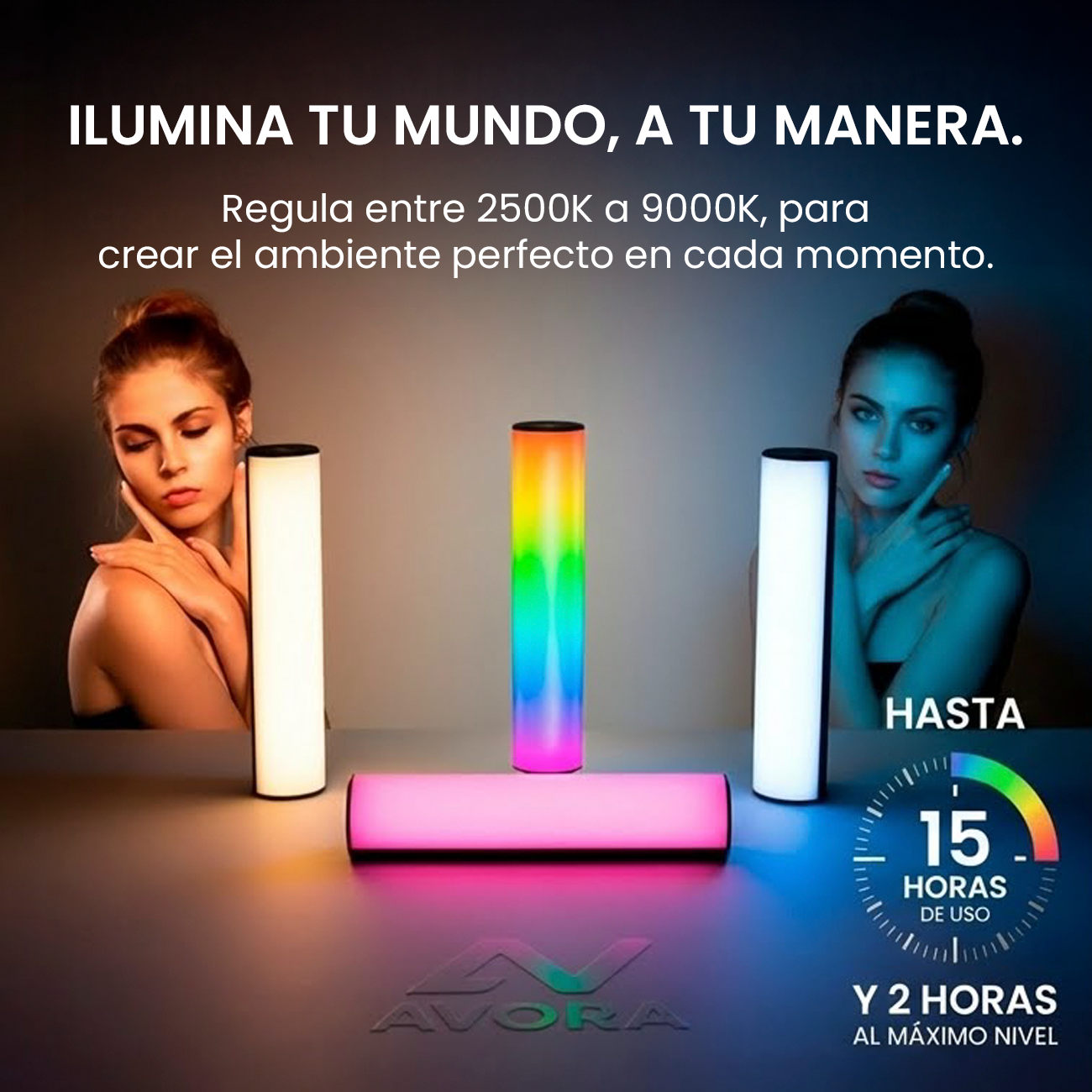 Luz LED Magnética RGB: Control de color e iluminación - AVORA